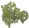 100 6mm Transparent Olive AB Round Glass Beads